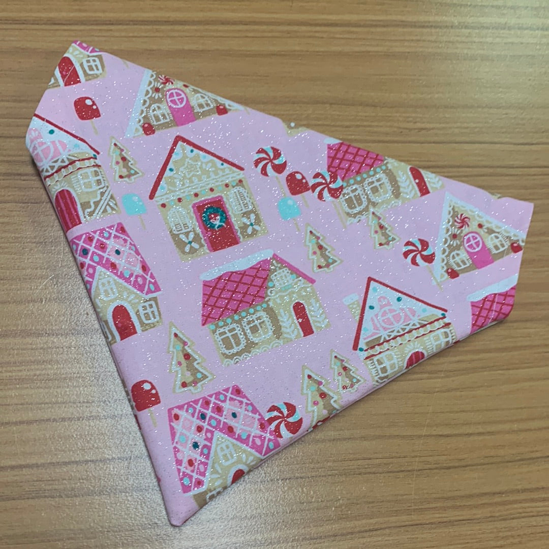 Glitter Gingerbread Houses - Dog Bandana