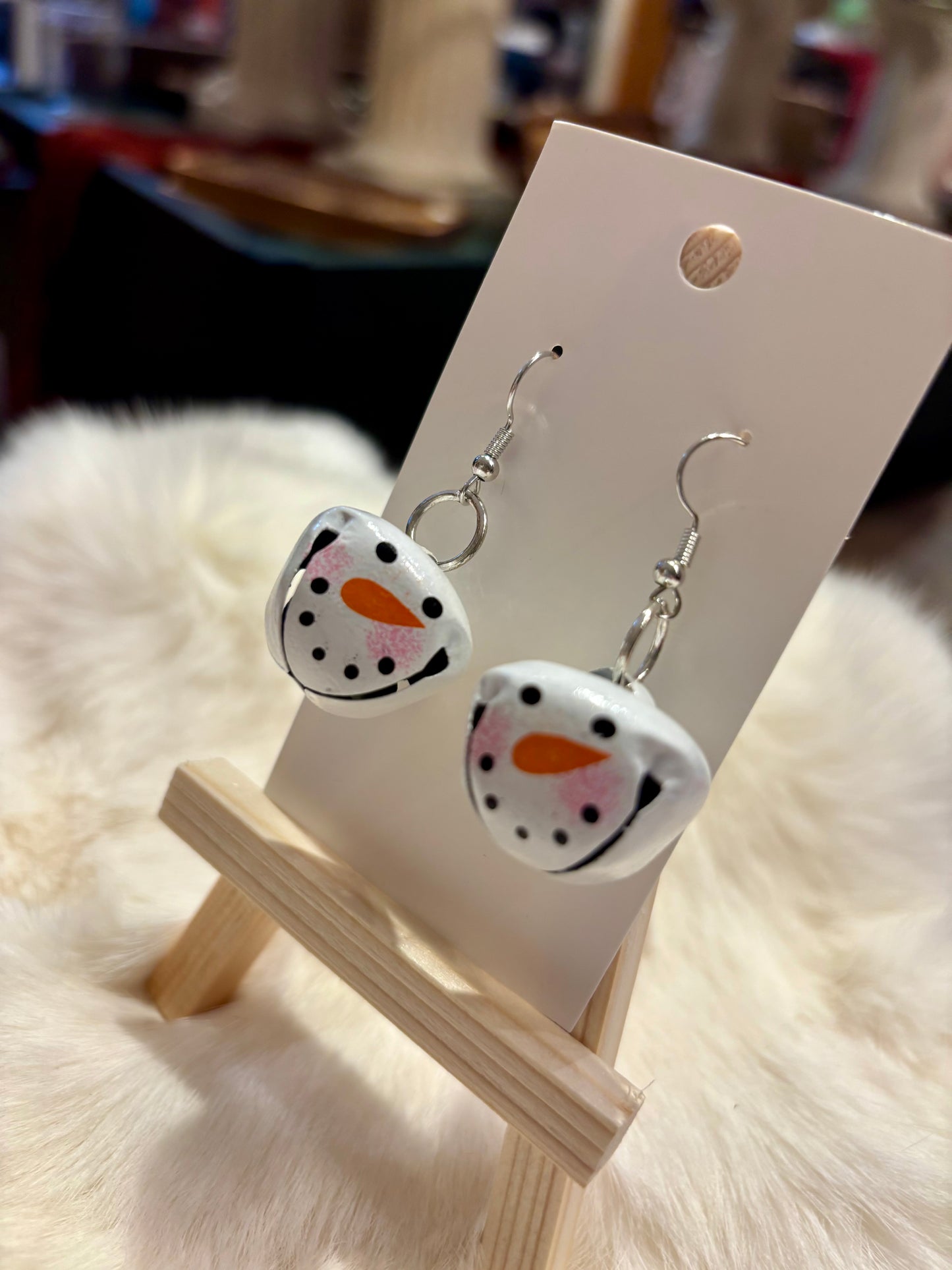Snowman Bell Dangles Earrings