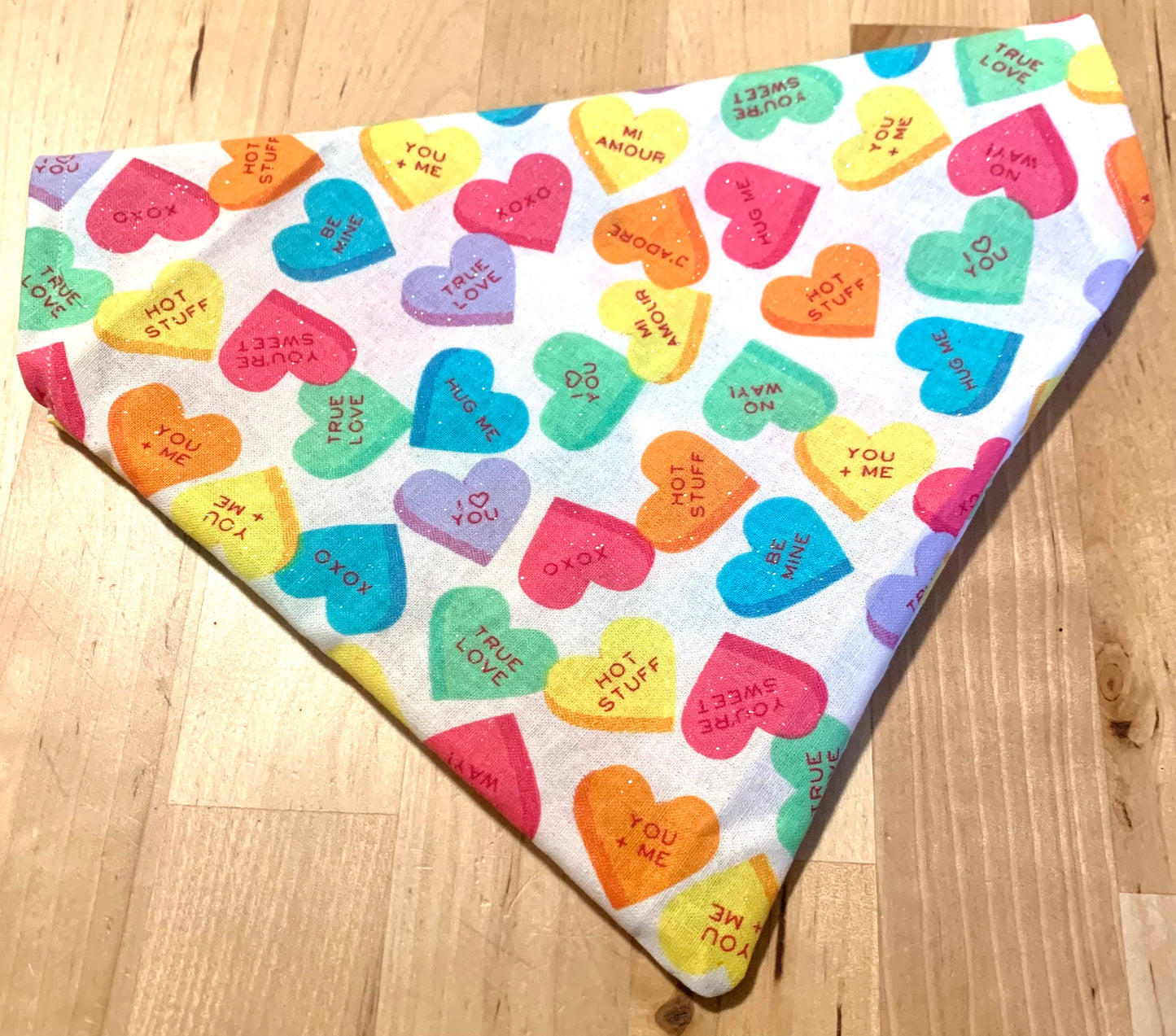 Glitter Conversation Hearts - Dog Bandana