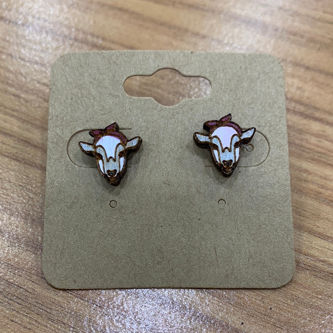 Goat with Bandana Earrings