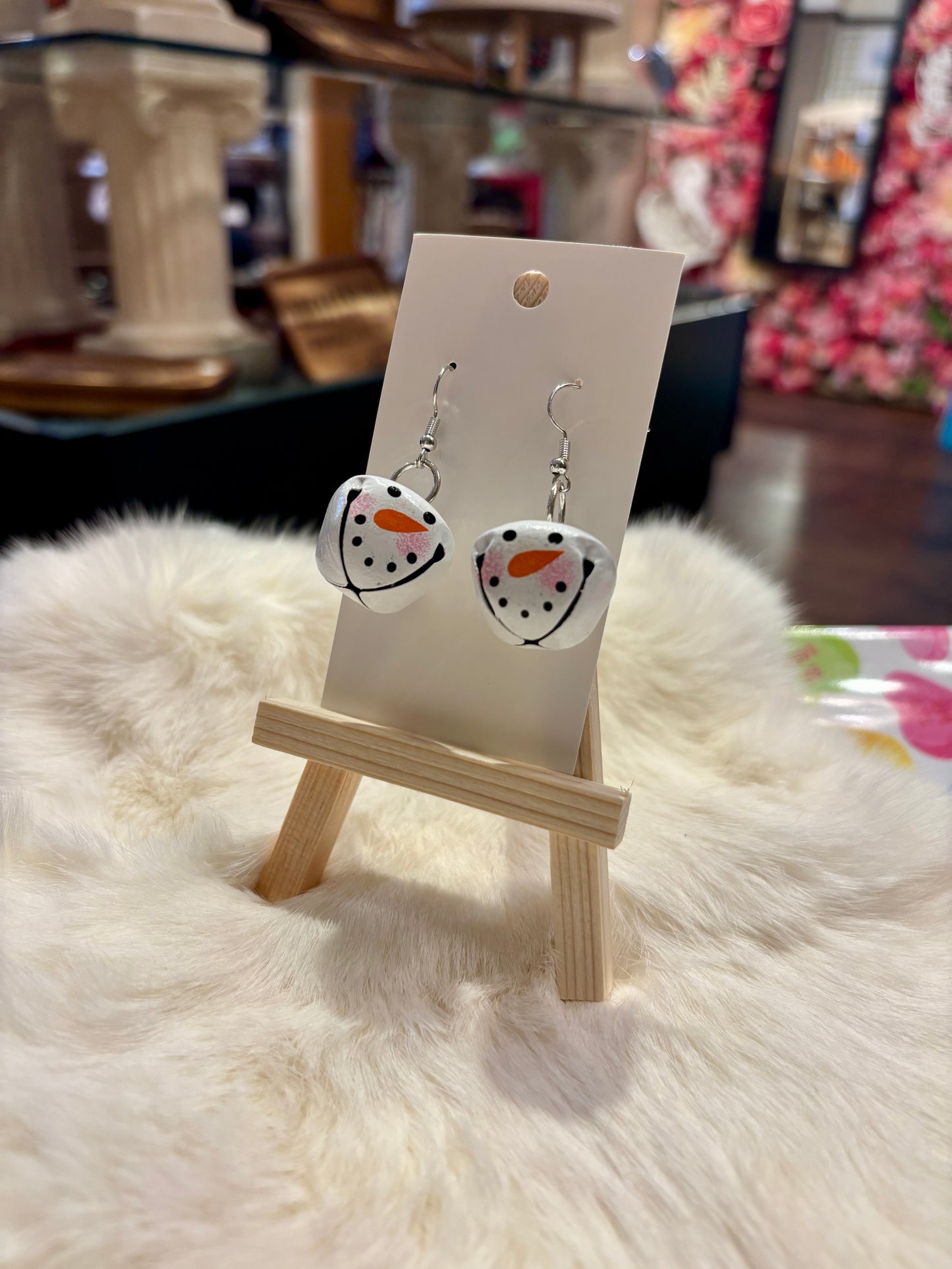 Snowman Bell Dangles Earrings