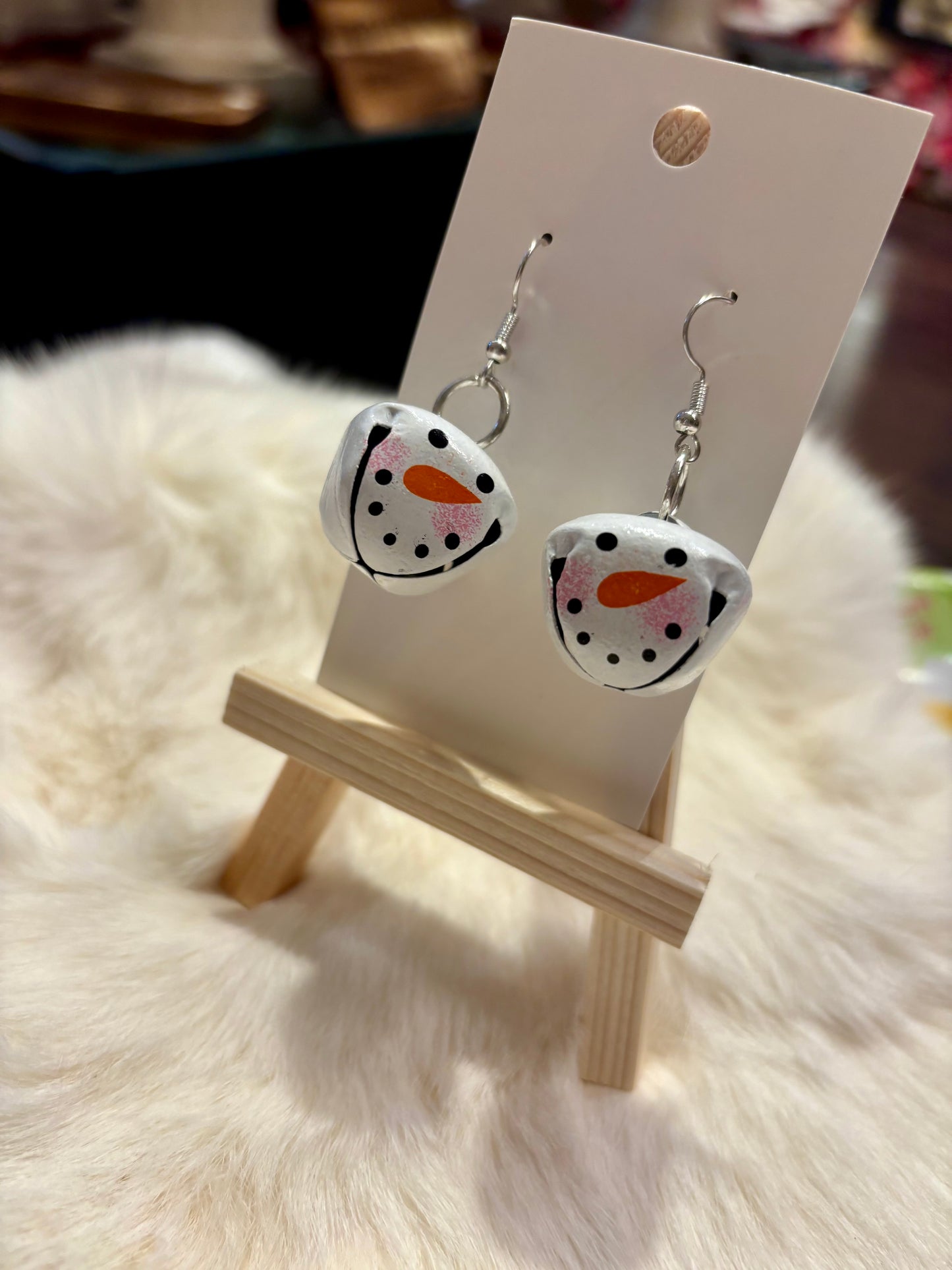Snowman Bell Dangles Earrings