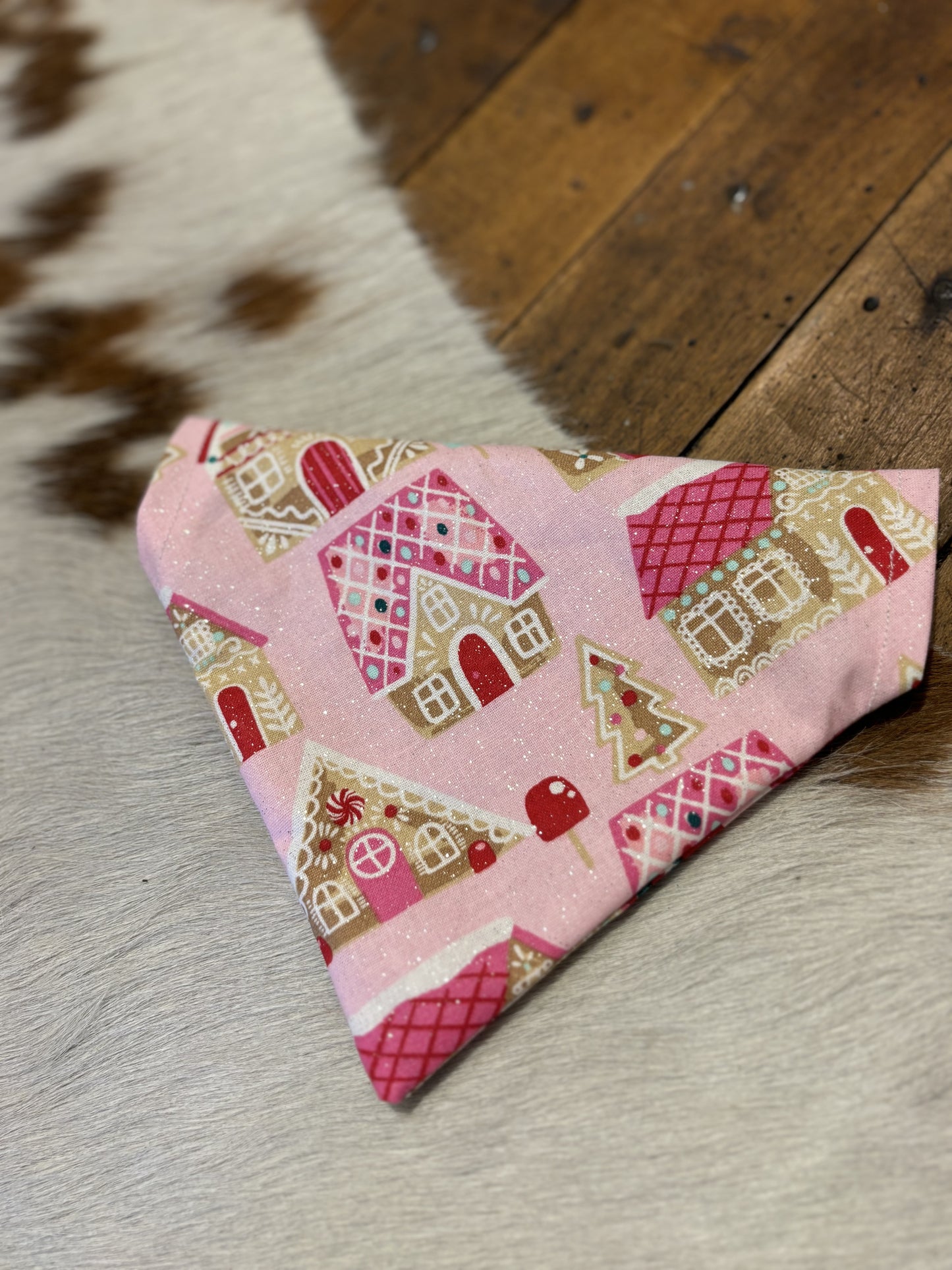 Glitter Gingerbread Houses - Dog Bandana