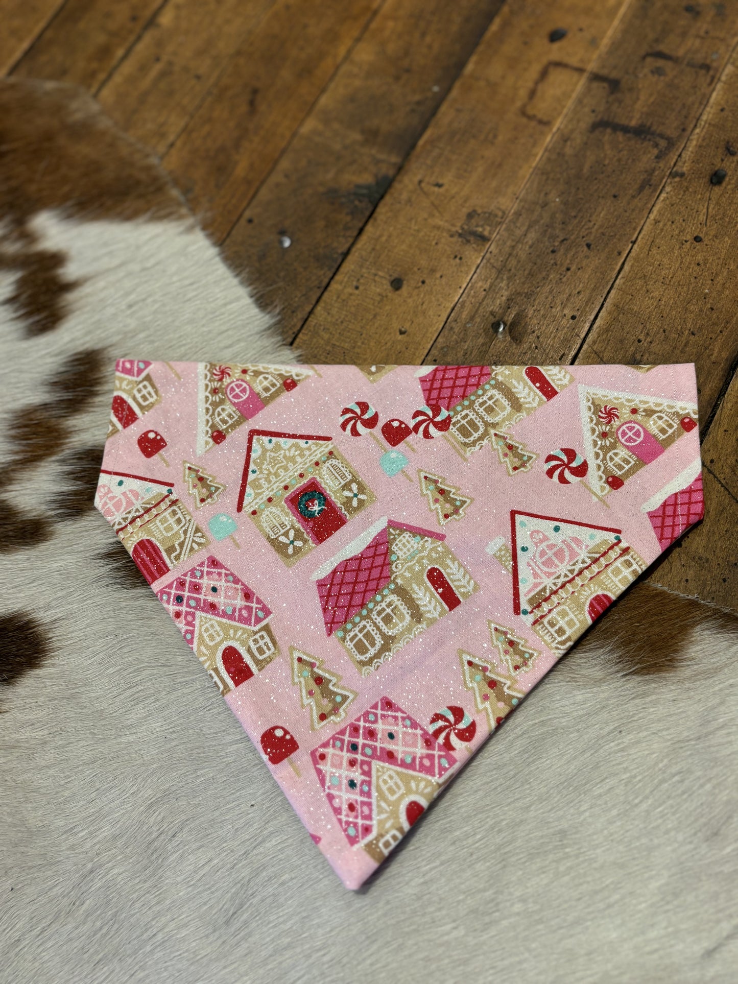 Glitter Gingerbread Houses - Dog Bandana
