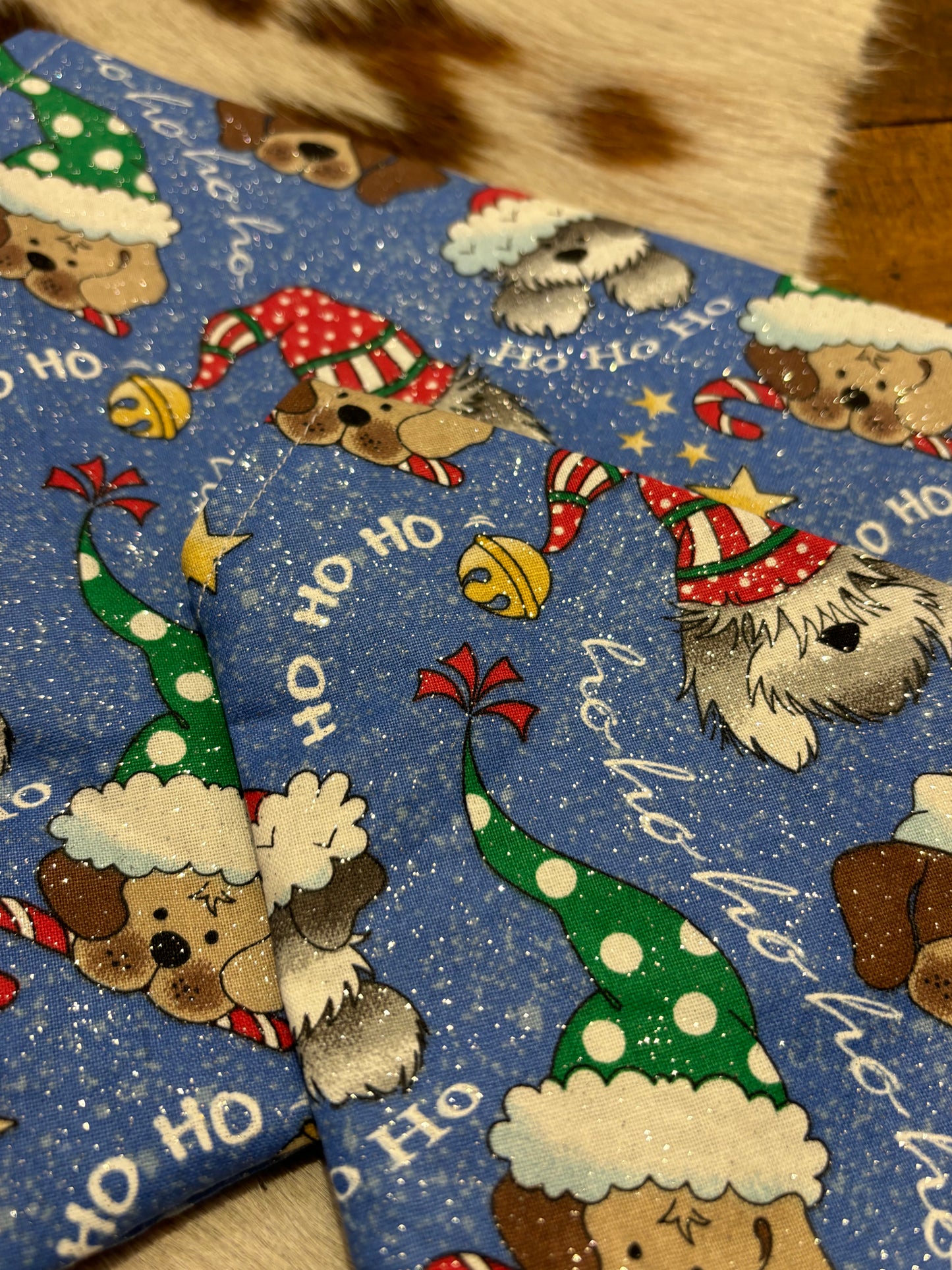 Glitter Santa Dogs - Dog Bandanas
