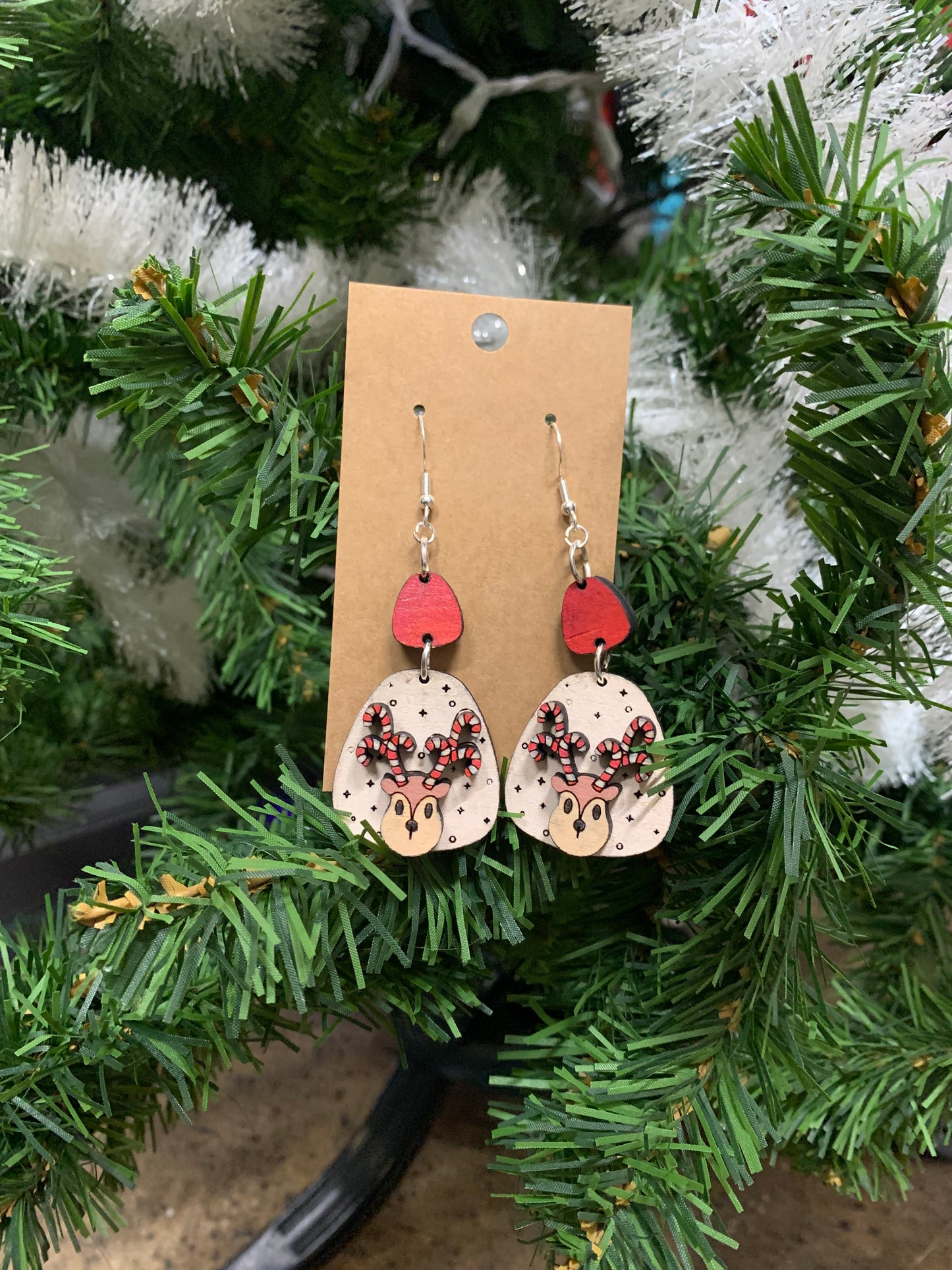 Candy Cane Reindeer Dangles