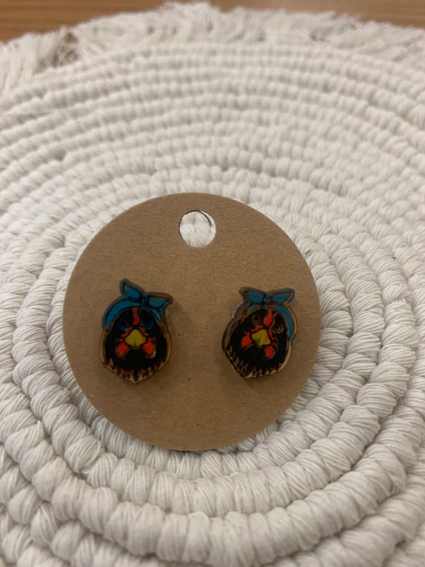 Chicken with Bandana Earrings