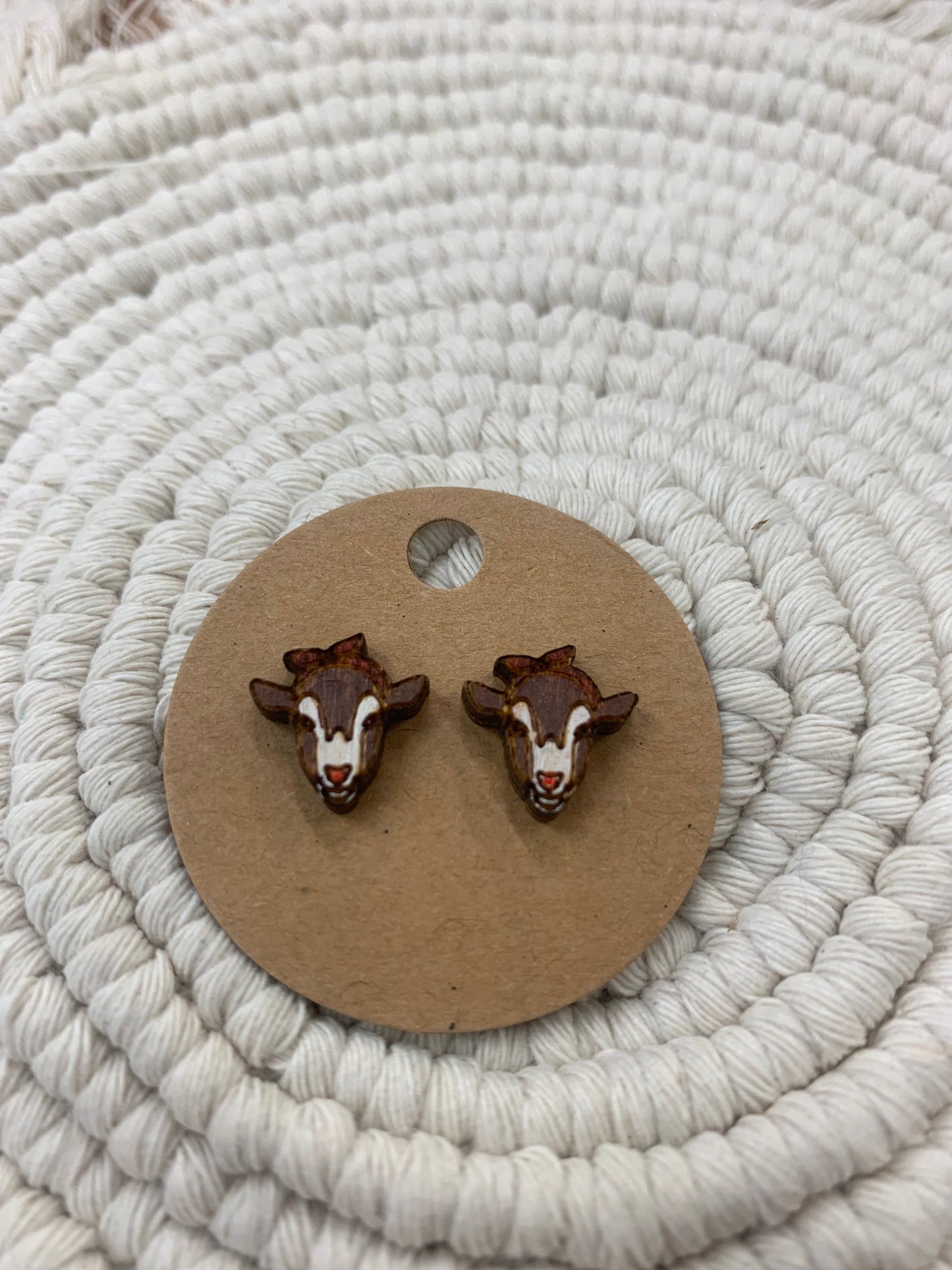 Goat with Bandana Earrings