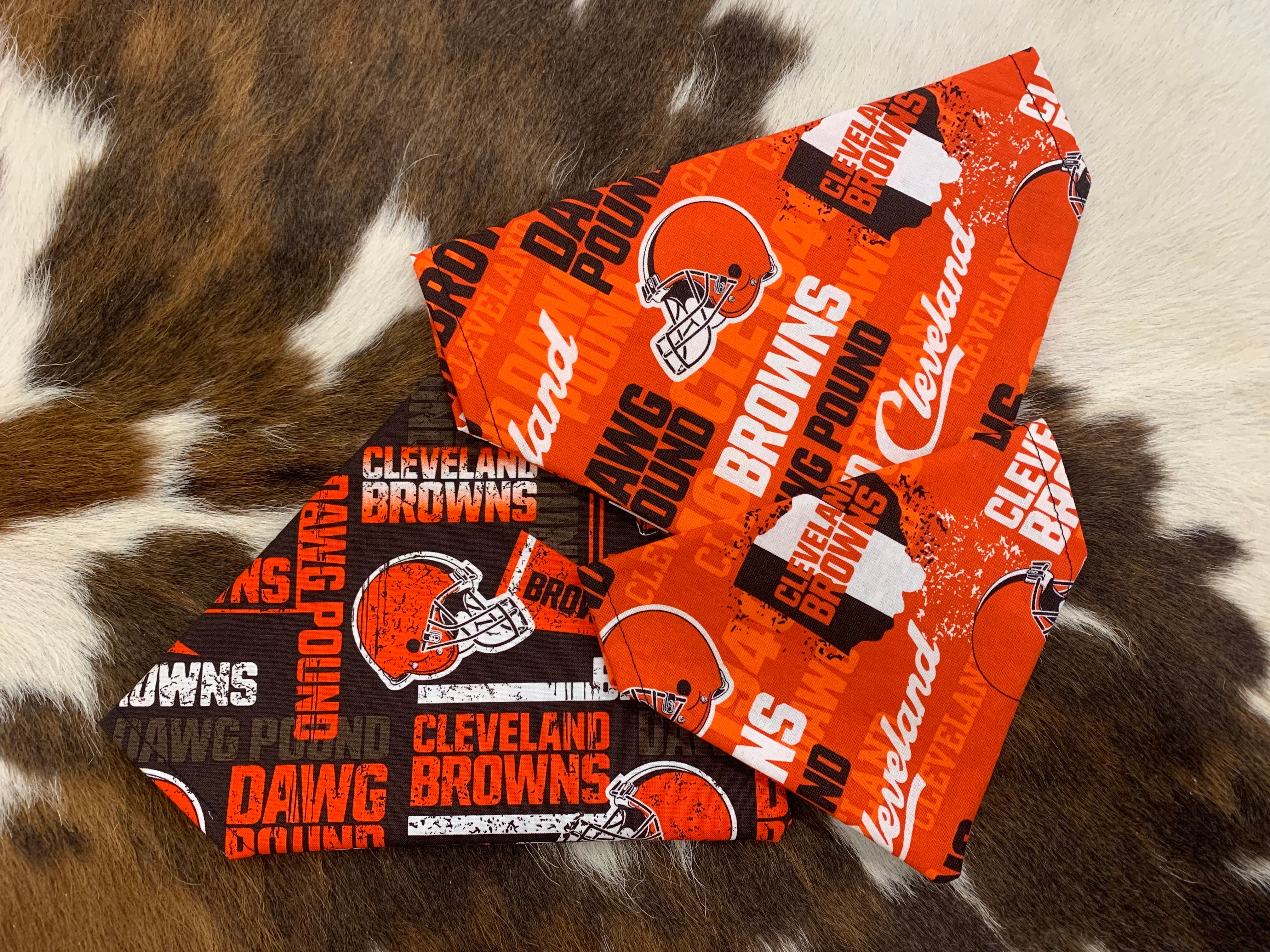 Cleveland Browns NFL Orange Overthe Collar Dog Bandana/ 