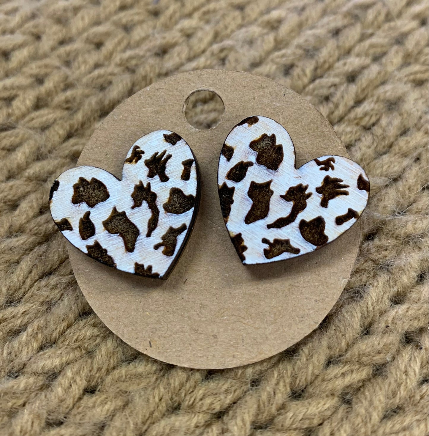 Leopard Heart Earrings