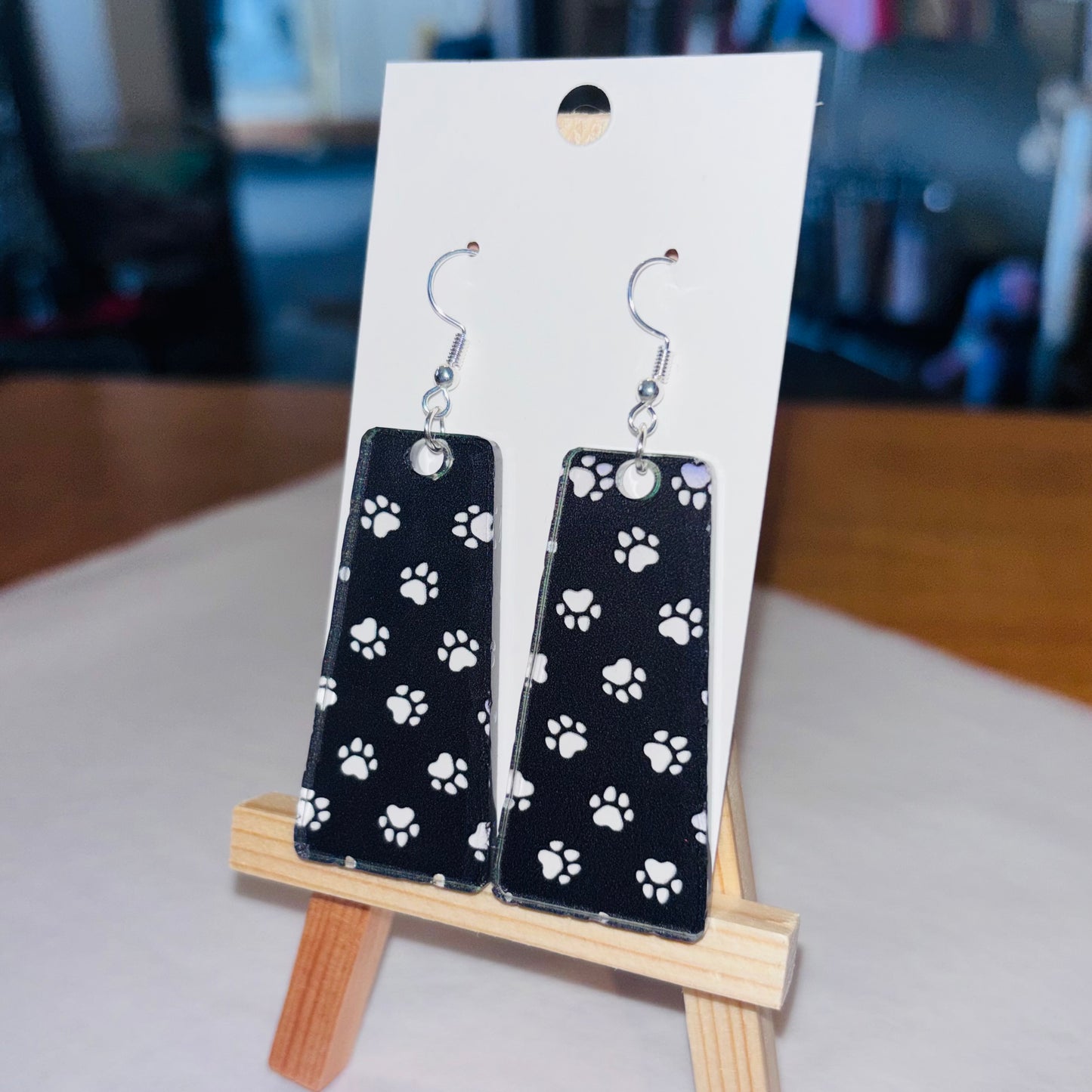 Red & Black Paw Print Earrings - Franklin Fundraiser!