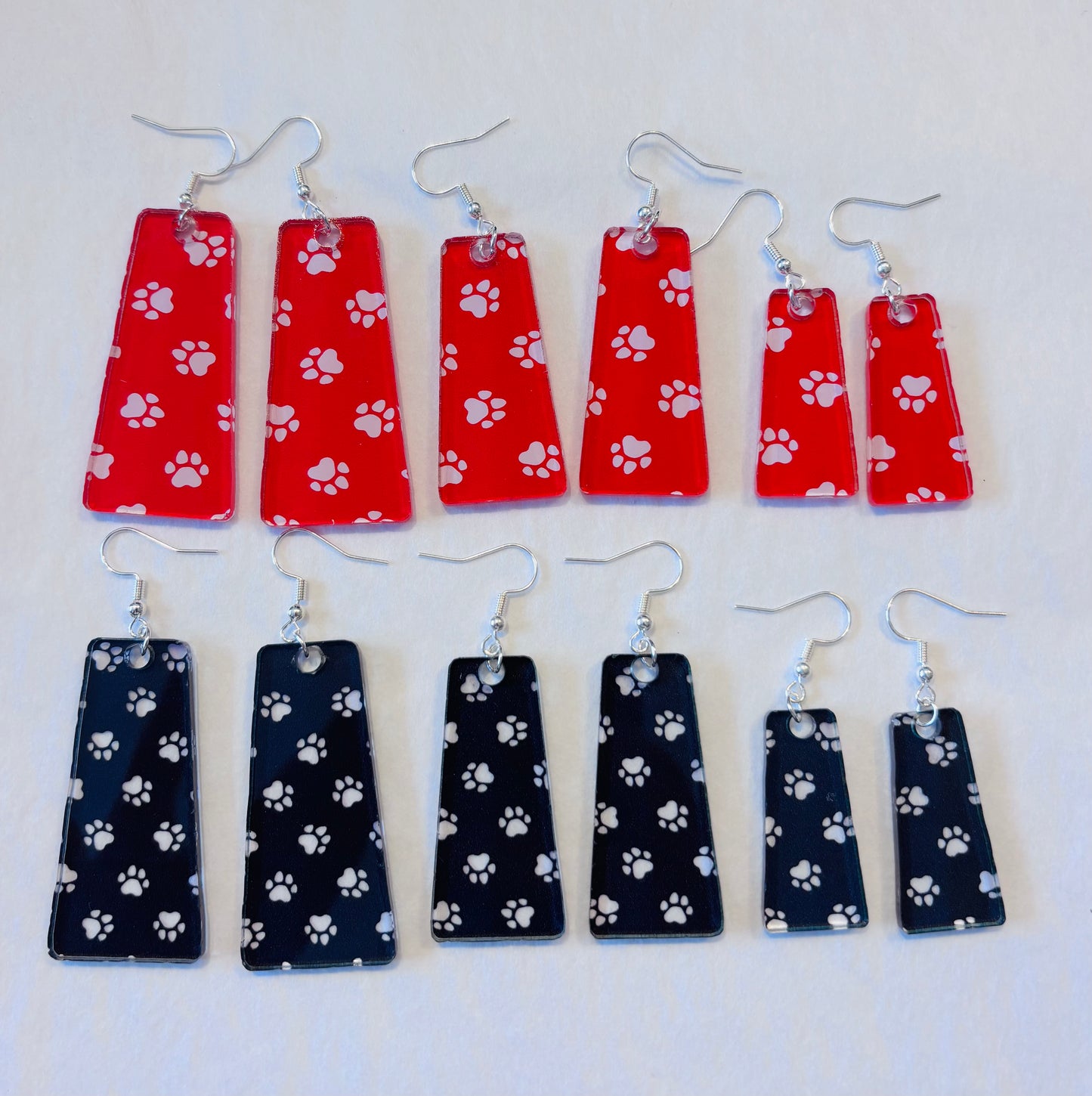 Red & Black Paw Print Earrings - Franklin Fundraiser!