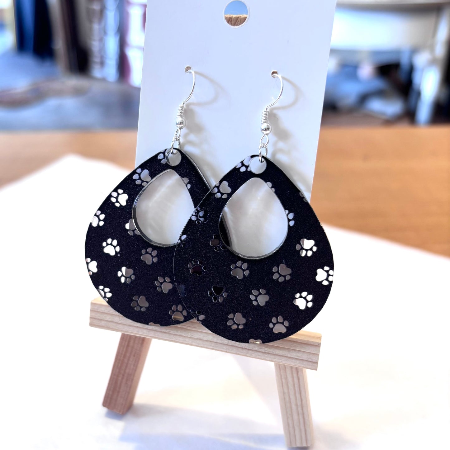 Red & Black Paw Print Earrings - Franklin Fundraiser!