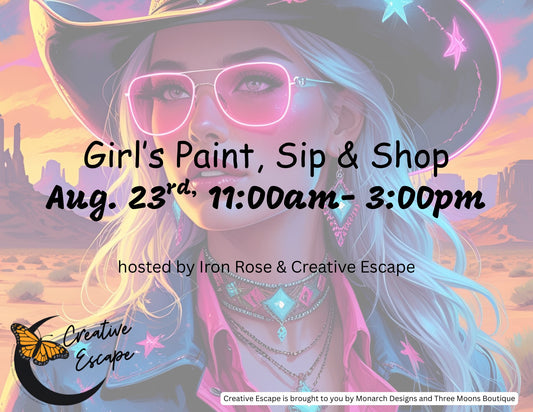 Girl's Paint, Sip & Shop - With Iron Rose