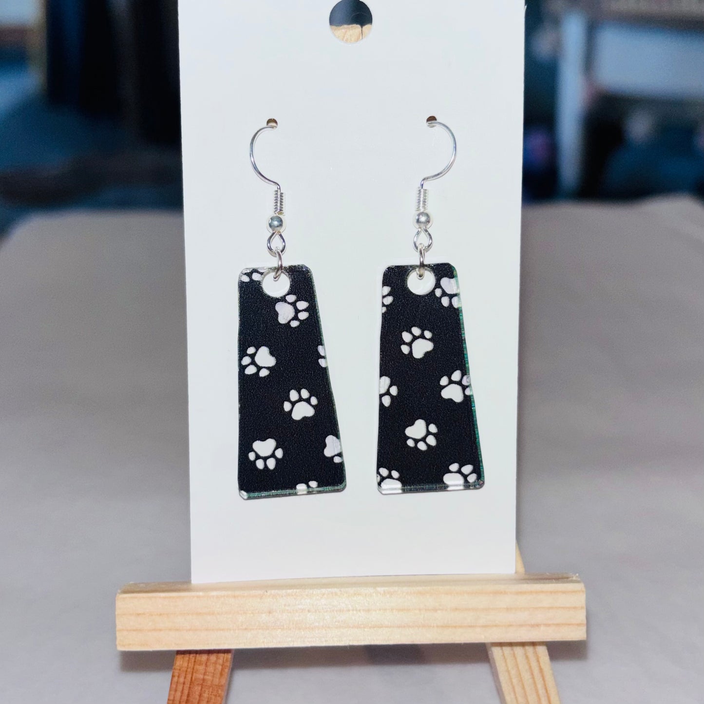 Red & Black Paw Print Earrings - Franklin Fundraiser!