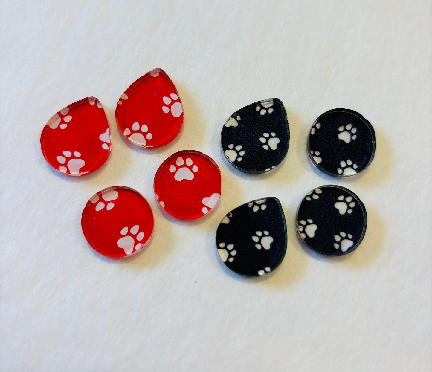 Red & Black Paw Print Earrings - Franklin Fundraiser!
