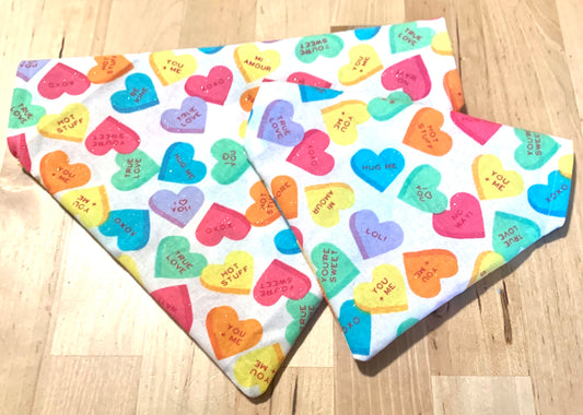 Glitter Conversation Hearts - Dog Bandana