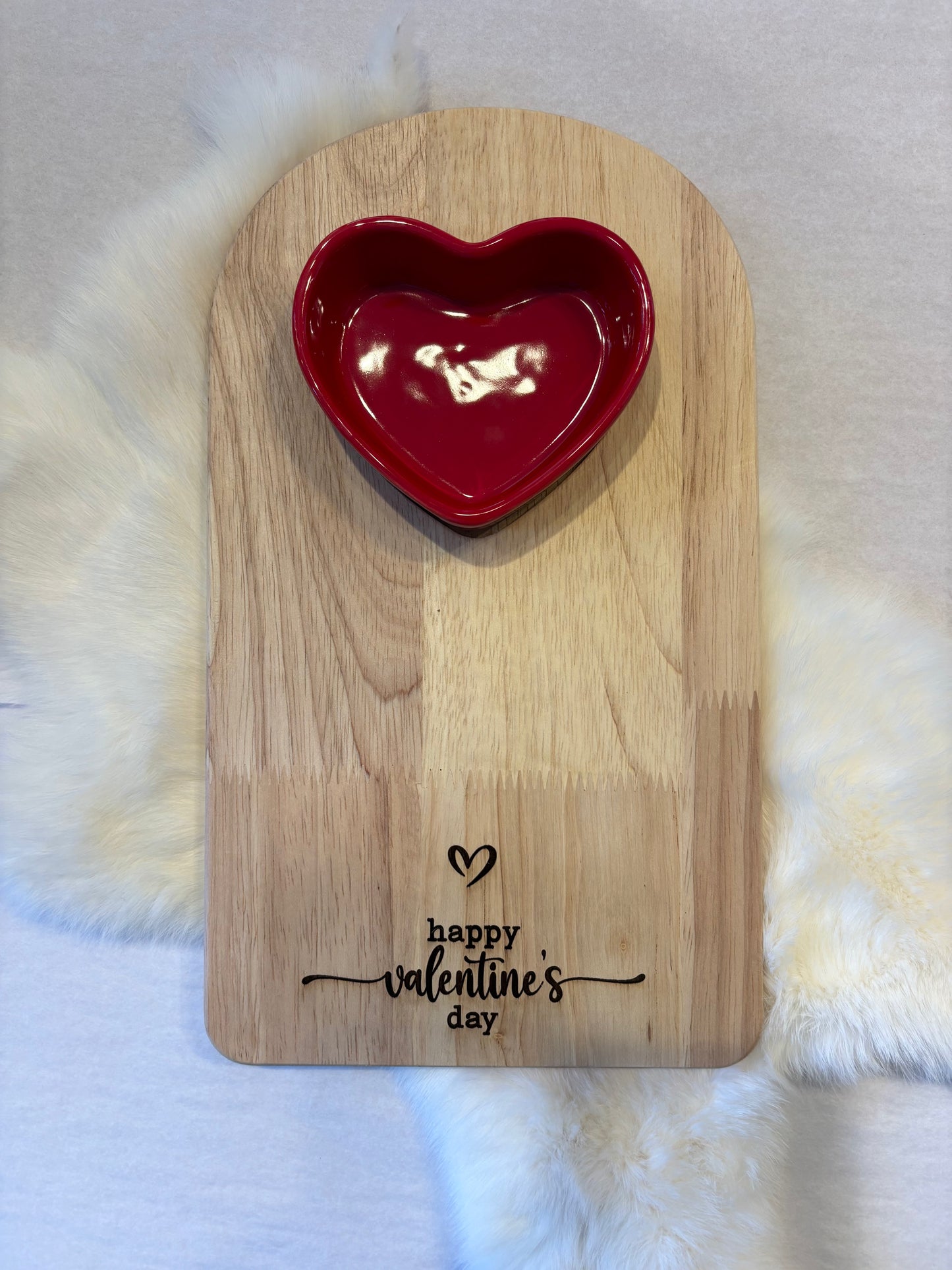 Heart Ramekin with Wooden Tray