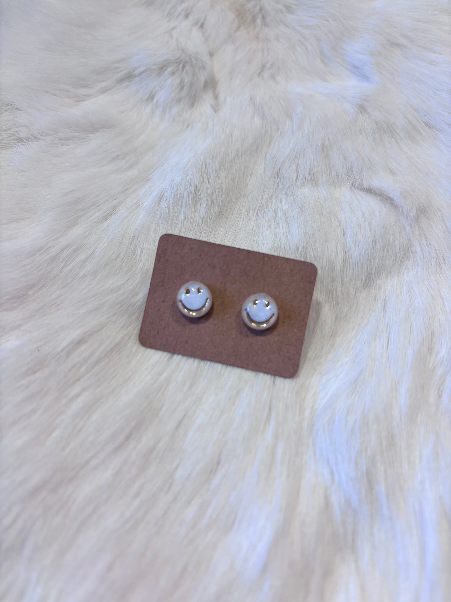 Mini Happy Face Stud Earrings - Multiple Colors