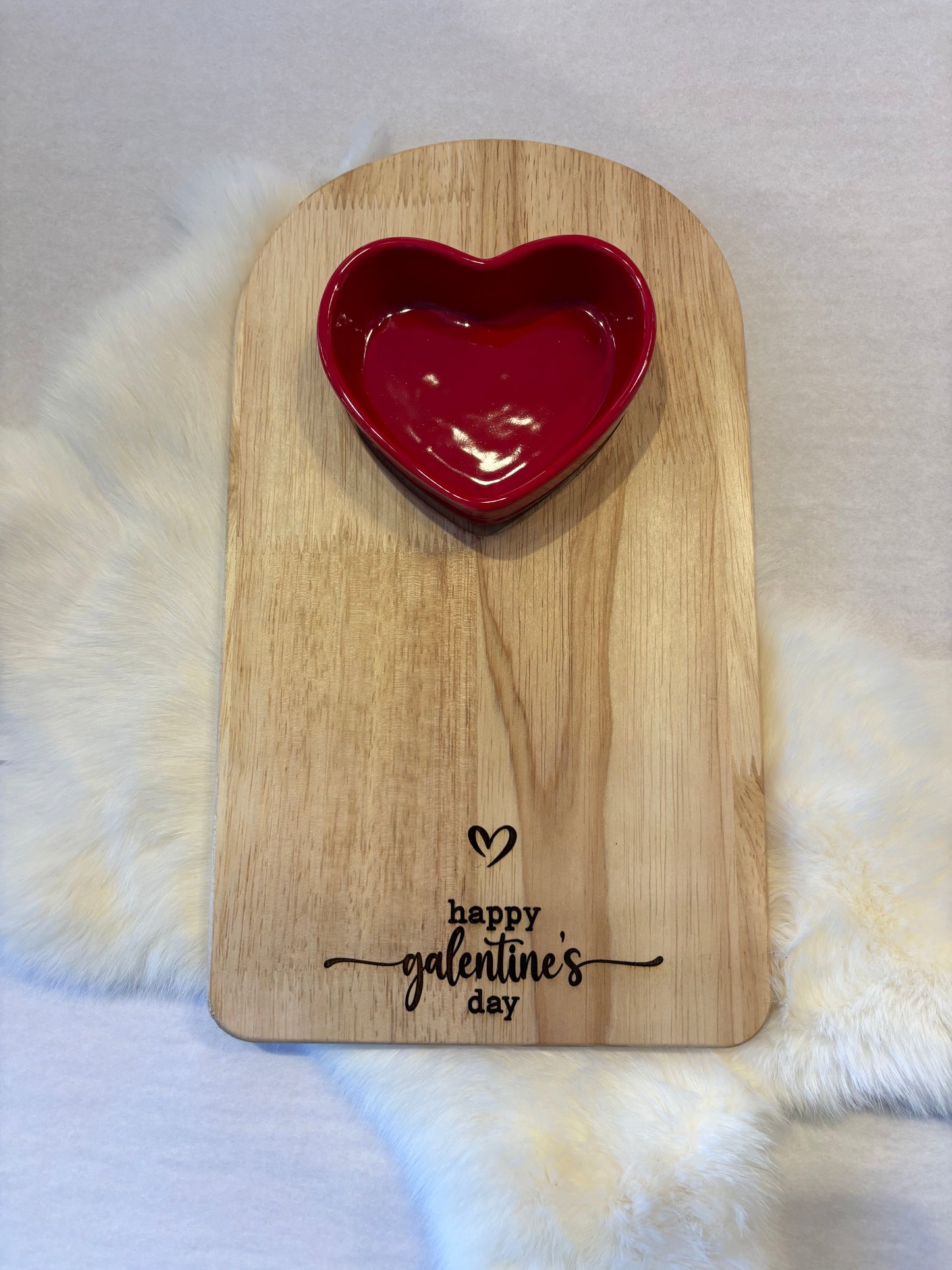 Heart Ramekin with Wooden Tray