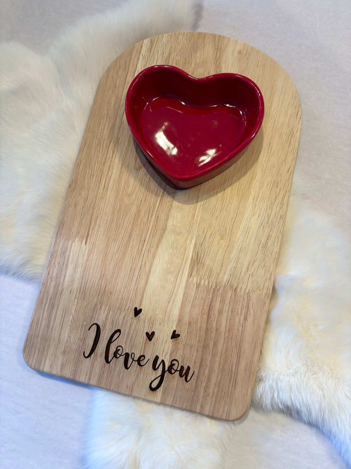 Heart Ramekin with Wooden Tray