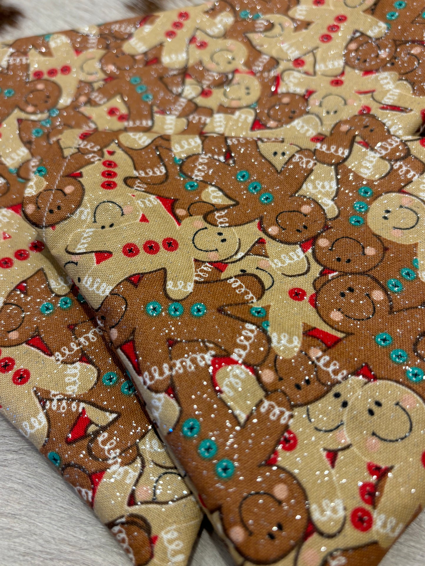 Glitter Gingerbreadmen - Dog Bandanas