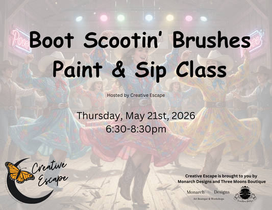 Boot Scootin" Brushes - Paint & Sip Class
