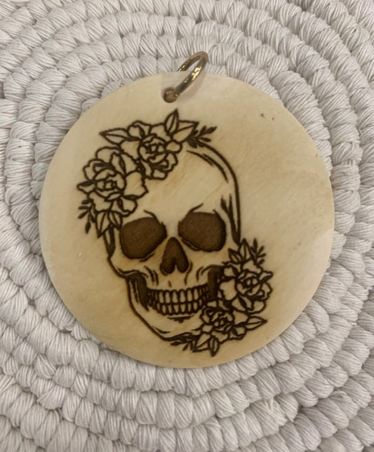 Flower Skull Keychain