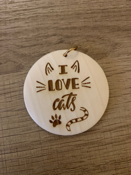 I Love Cats Keychain