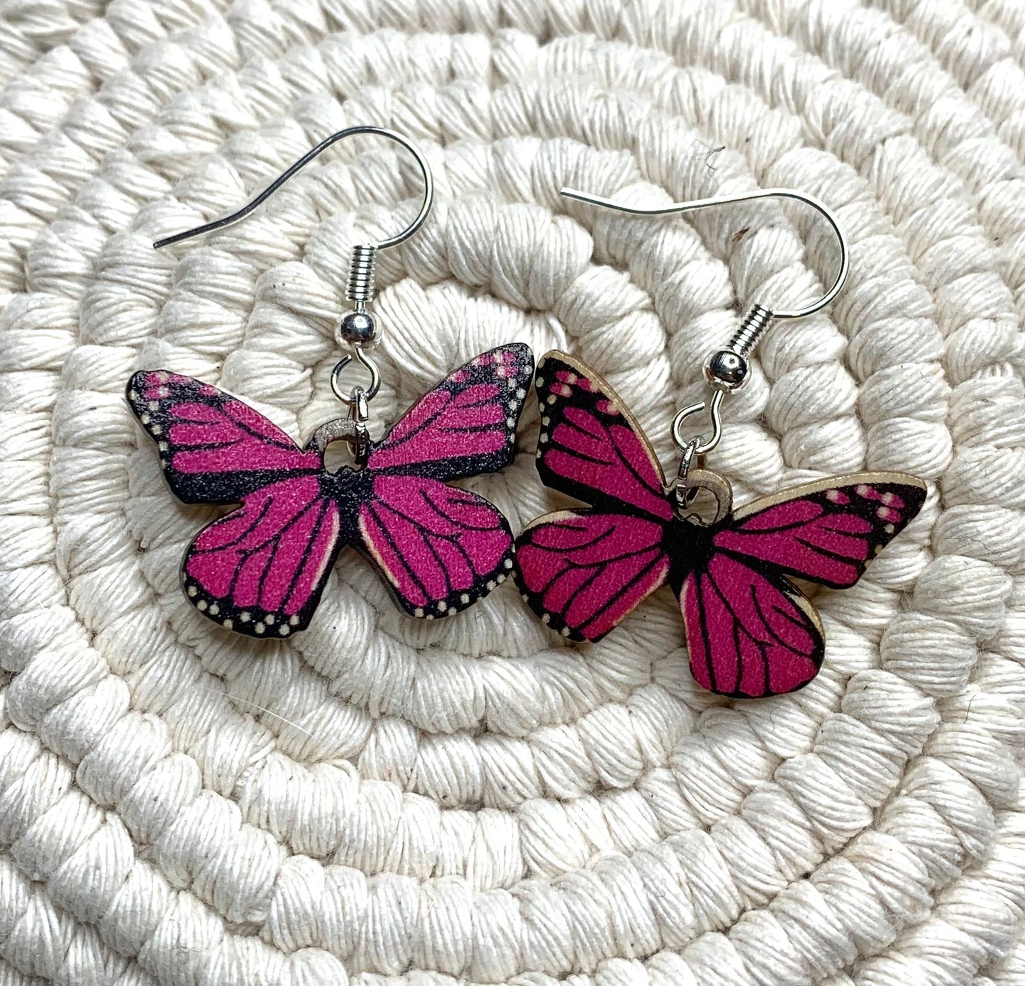 Pink Butterfly Earrings