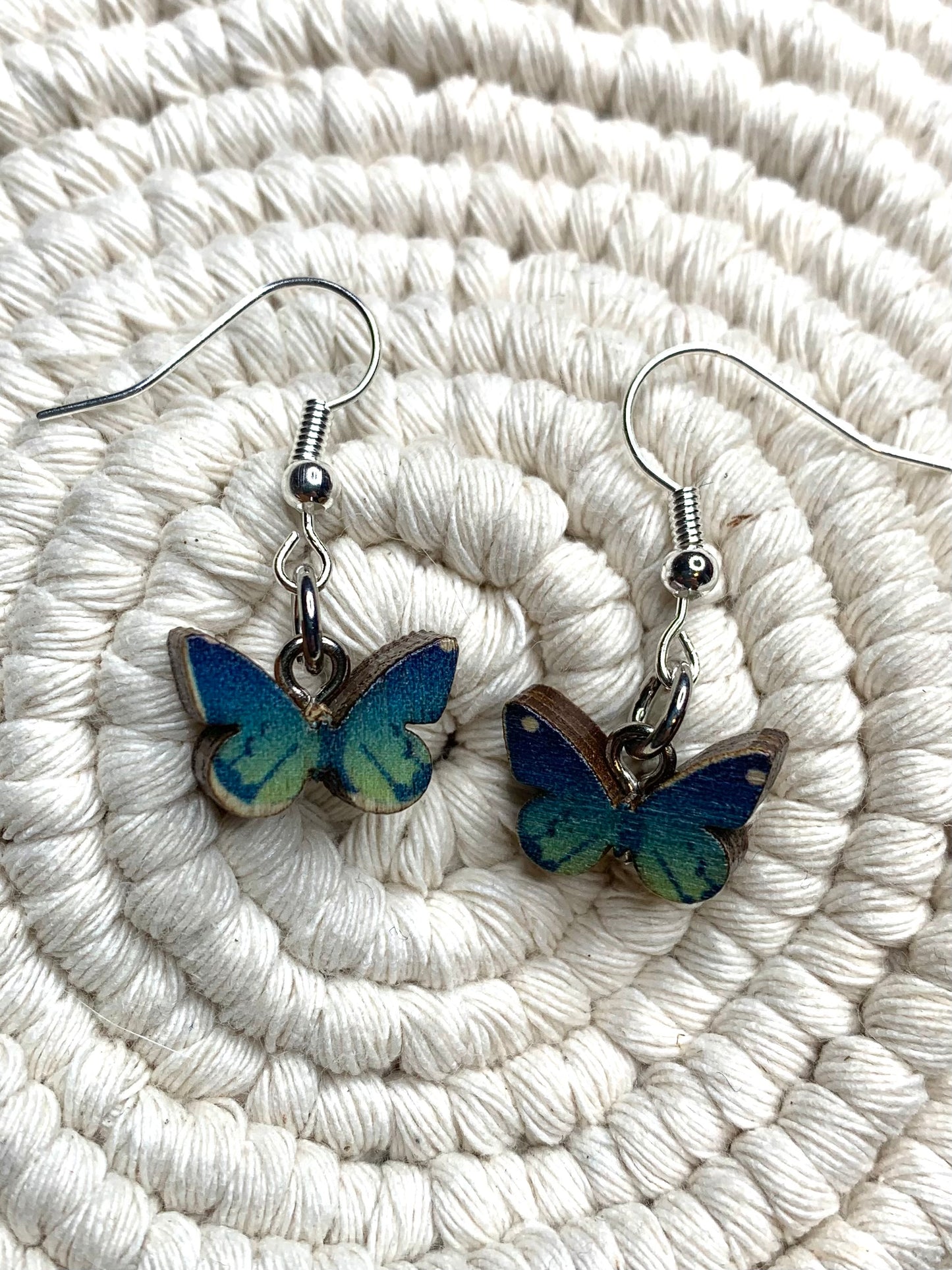 Mini Blue Butterfly Earrings